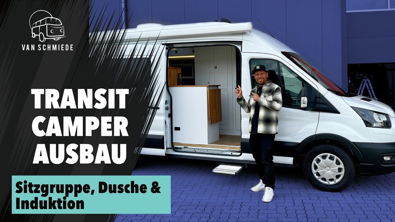 Ford Transit Camper Ausbau mit Dusche, Sitzgruppe und Induktion