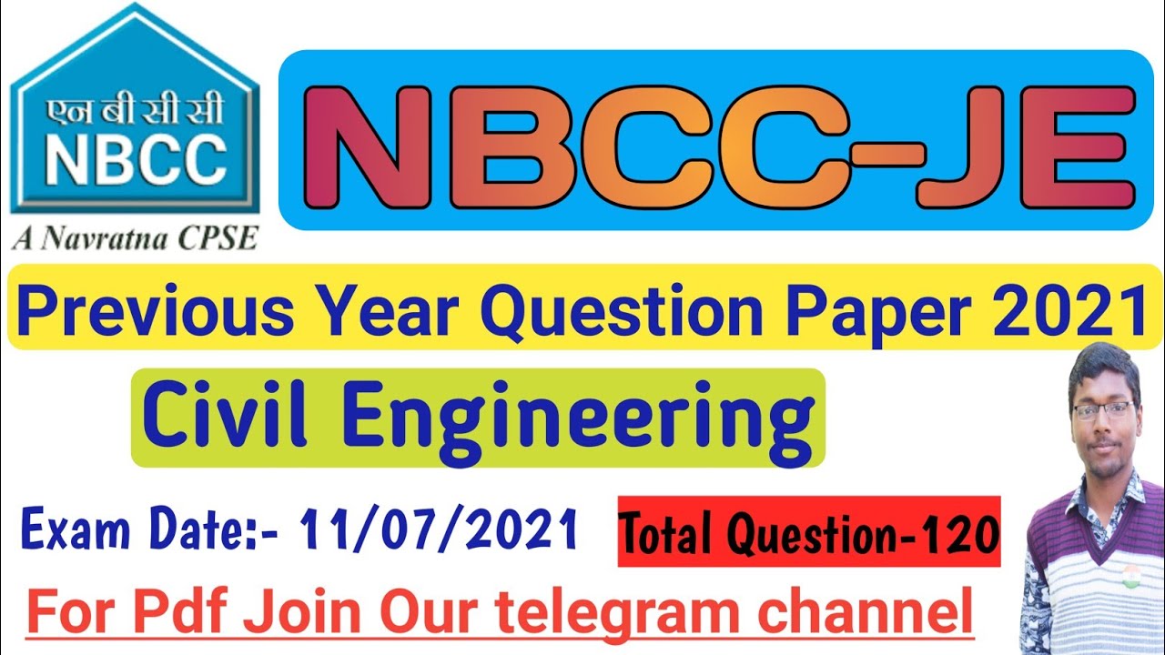 NBCC JE Civil Previous Year Question paper 2021 || nbcc je civil engineering