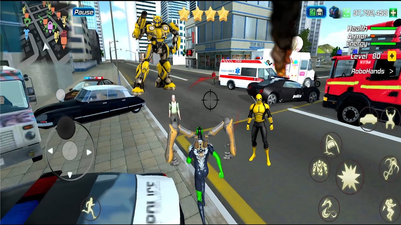 Rope Frog Ninja Hero | Plane Flying, Epic Battle With Police Used Robot 4K Gameplay On Android #8