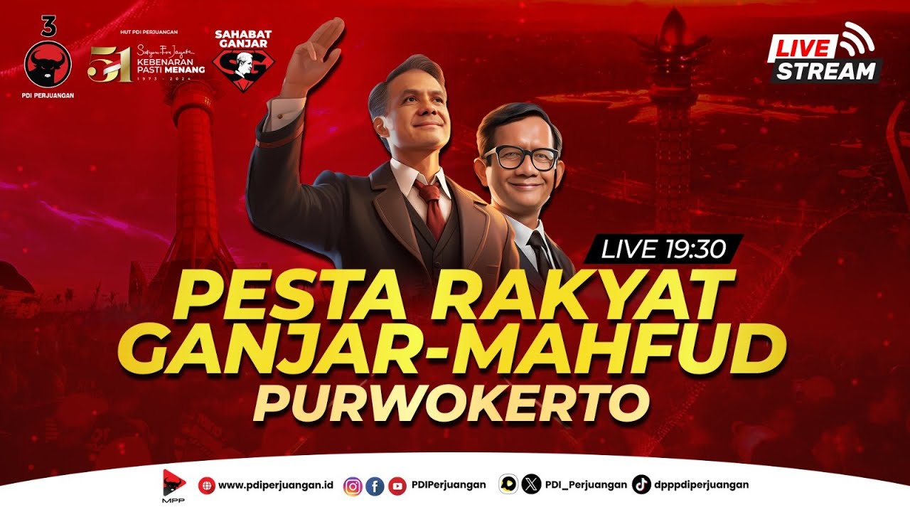 LIVE!! PESTA RAKYAT GANJAR MAHFUD PURWOKERTO