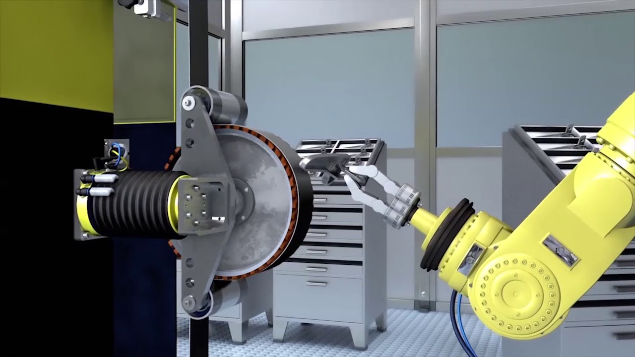 Belt grinder with active force control for unattended system cooperation