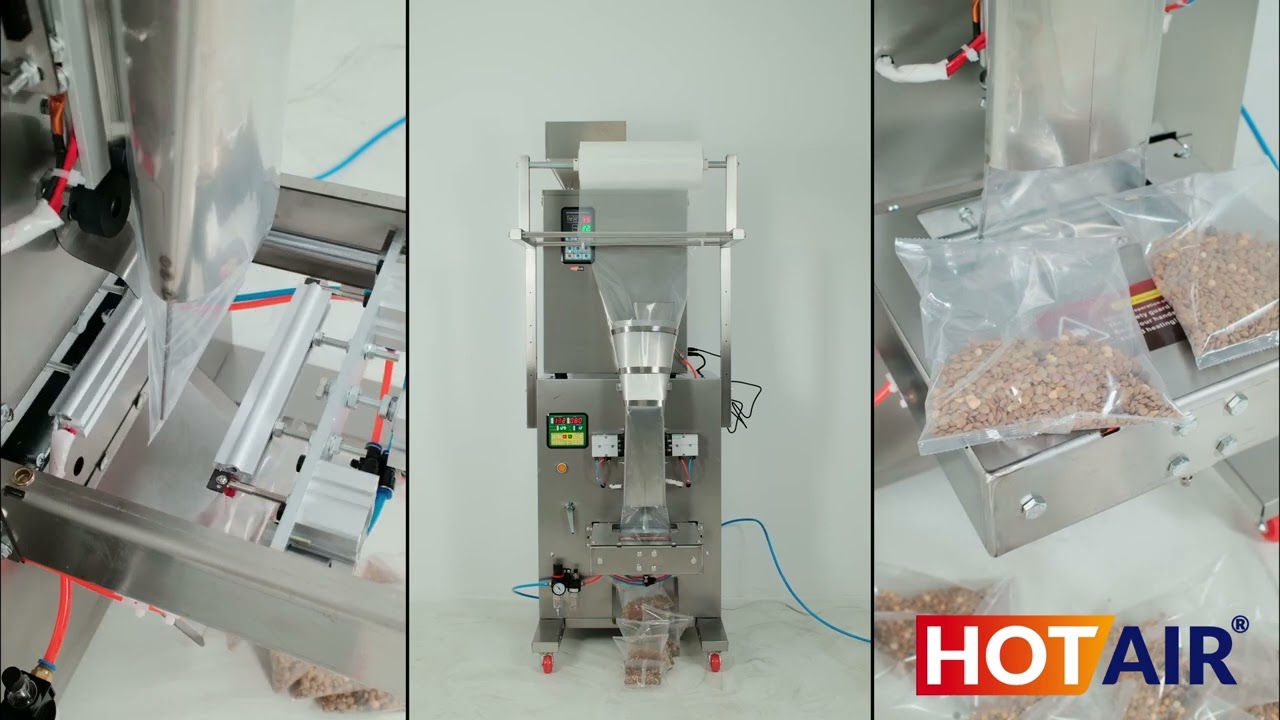 ​Automatický vertikální balicí stroj s dávkovačem sypkých materiálů a balením do ochranné atmosféry