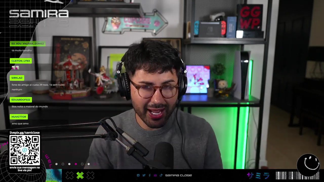 Samira Close jogando DBD e Overwatch