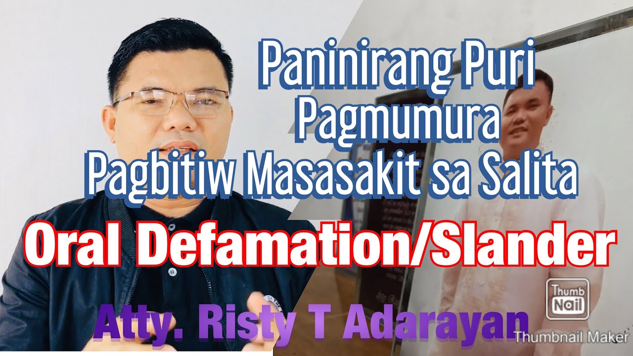 Paninirang Puri/Pagmumura (Oral Defamation)