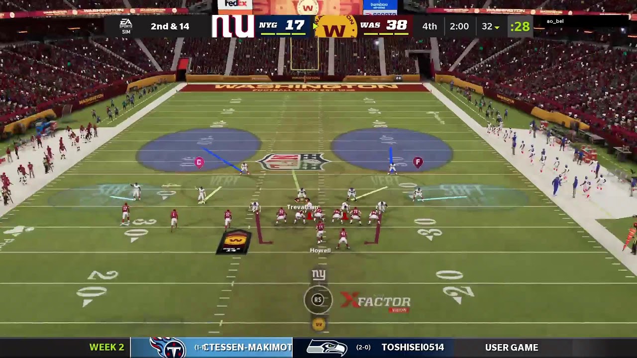 シン・手探りーぐ M22 S1 Wk1 NYG@WAS
