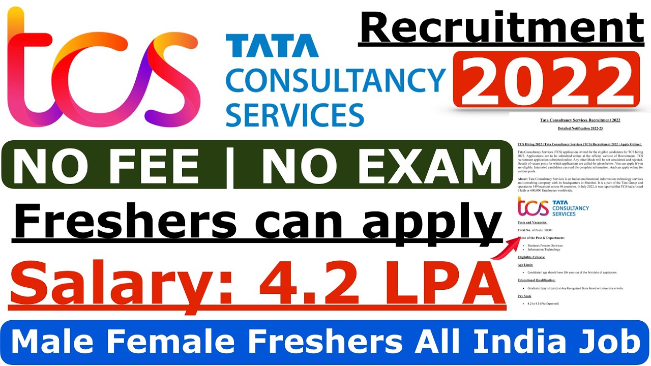 TCS Recruitment 2022 | TCS Jobs 2022 | TCS New Vacancy 2022 |TCS Without Interview Offer Letter