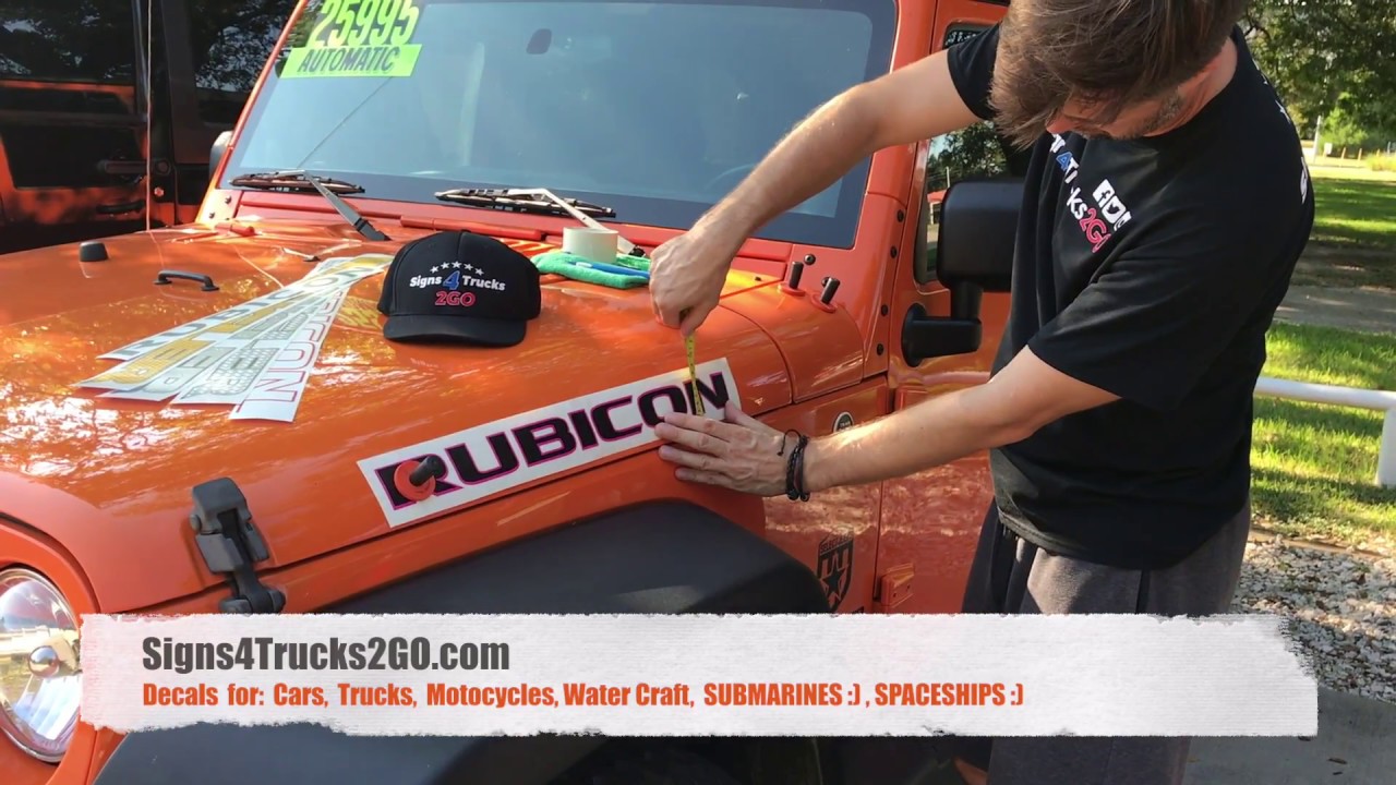 Easy  Decal Installation Hood Side for Jeep Wrangler Rubicon Sahara Renegade JK JKU TJ CJ Video n7