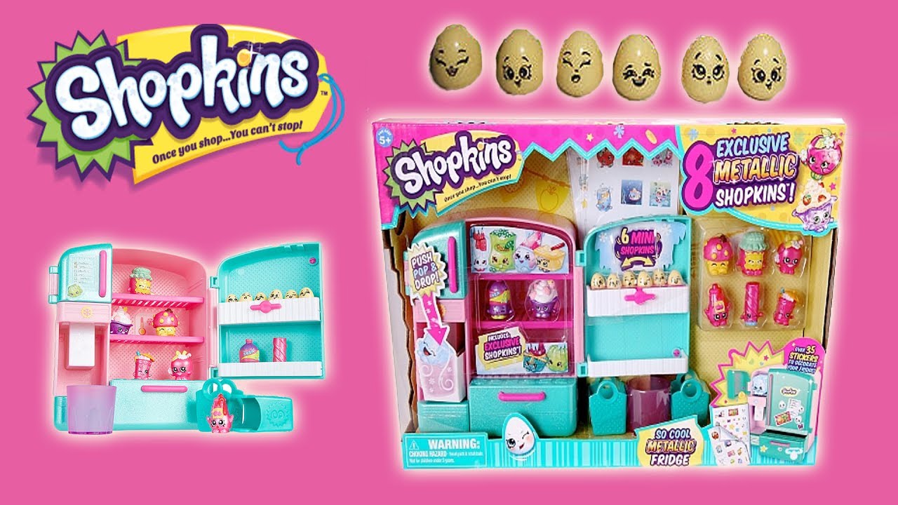 SHOPKINS SO COOL METALLIC FRIDGE | Little Kelly & Friends ToysReview for Kids