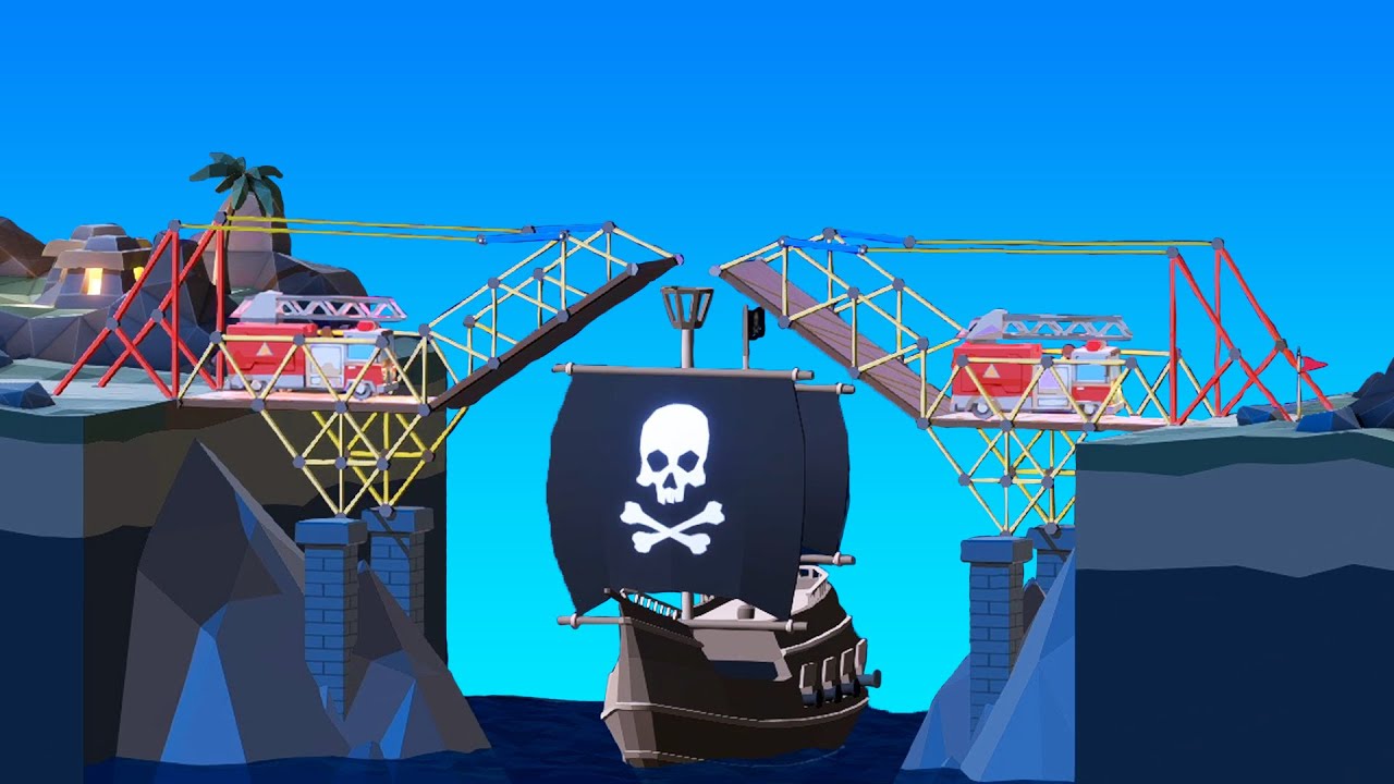 Building Bridges For PIRATE SHIPS in Poly Bridge 2