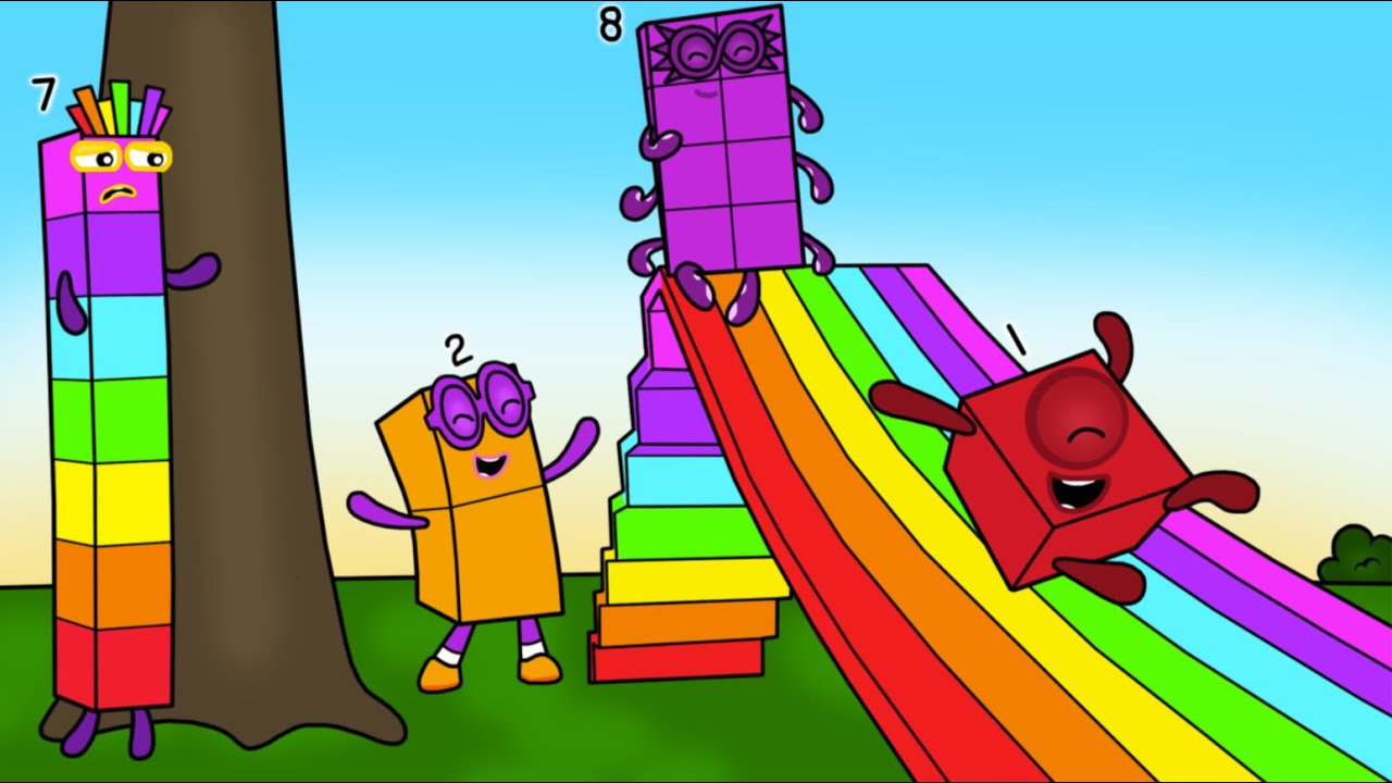 That's my rainbow slide, Numberblocks 7 - Numberblocks fanmade coloring story