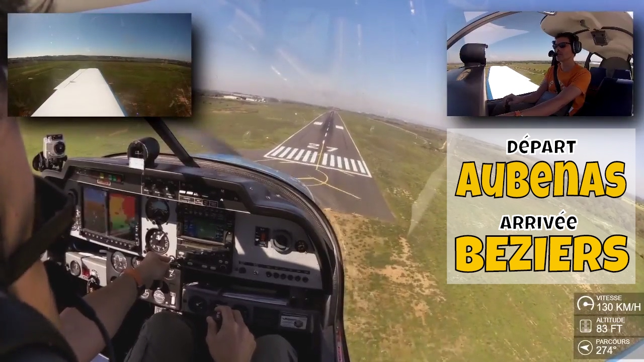 Aubenas - Béziers en DR400 avec enregistrement radio/ATC
