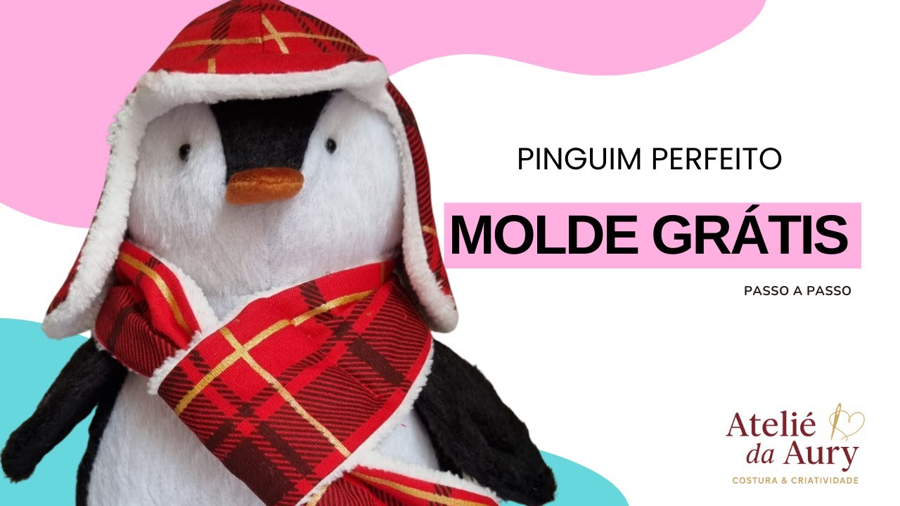 Pelúcia de Pinguim: molde + passo a passo fácil (costura criativa)