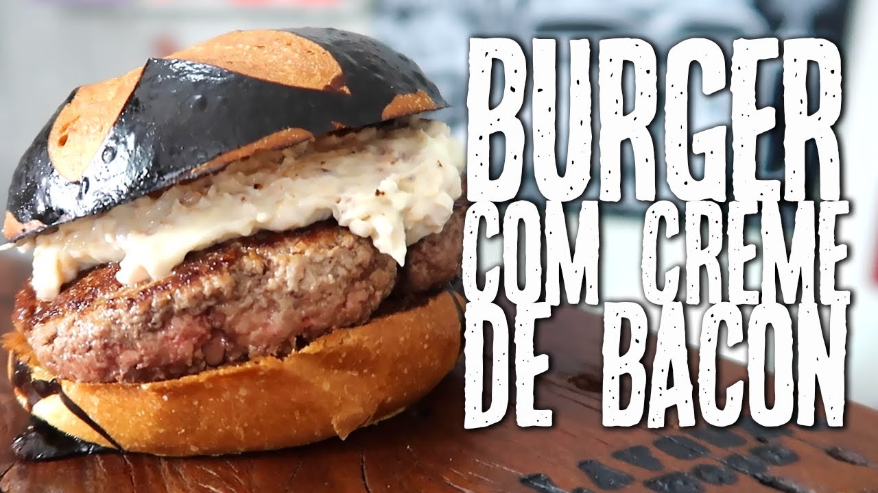Hambúrguer com requeijão e Bacon - Burger com creme de Bacon