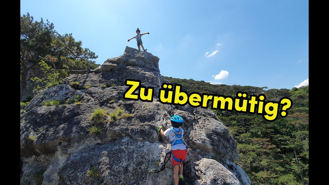 War das zu gefährlich? Robert Karpfen Klettersteig mit kleinen Kindern im Wienerwald (Mödling)
