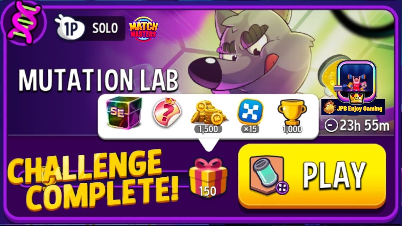 Mutation Lab+Super Sized Solo Challenge/7000 Score/ 150 DNA /Match Masters