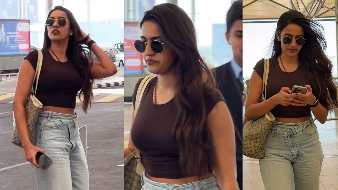 Niharika Konidela Spotted at Hyderabad Airport