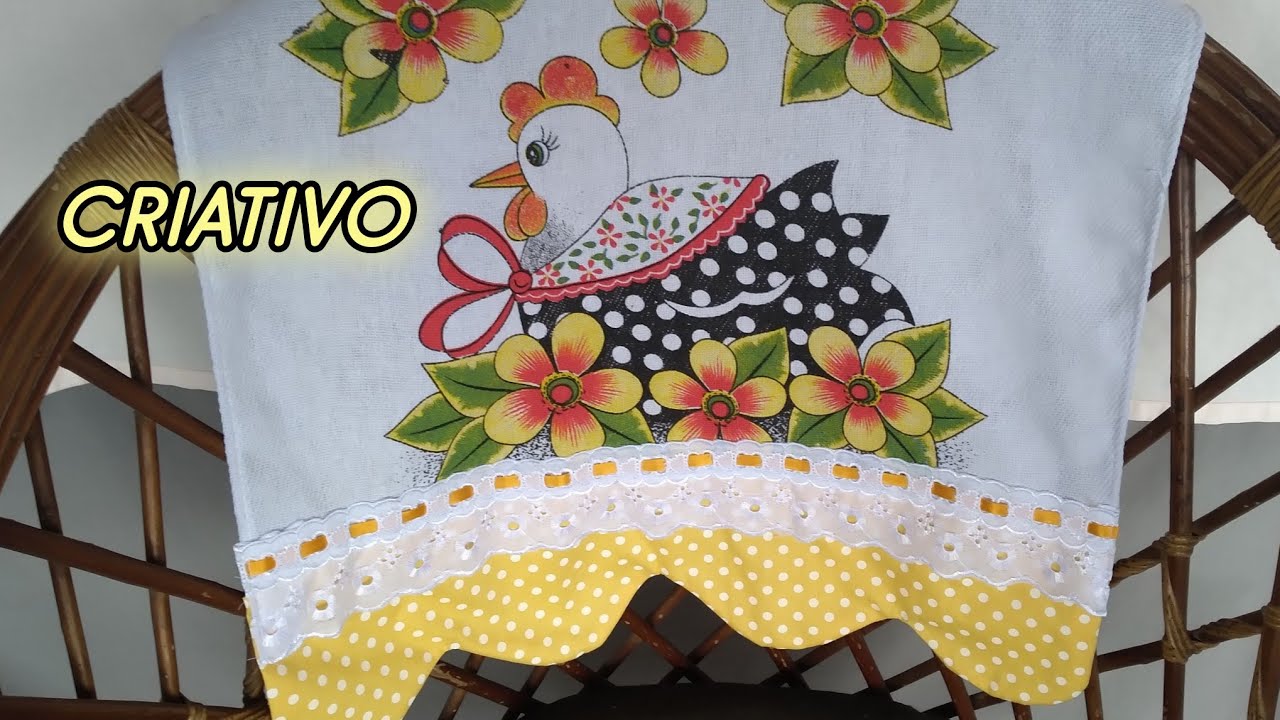 IDEIAS  CRIATIVA DE BARRADINHO DE PANO DE PRATO  COM ESTAMPA  PASSO A PASSO 