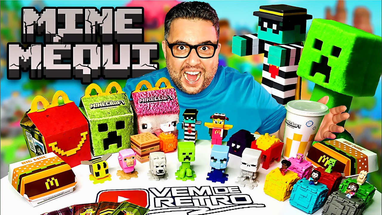 Minecraft no McDonald's! Pegamos TODOS os Brinquedos e Skins Secretas!