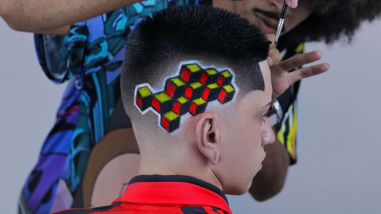 3D HAIRCUT🔥 Criando incríveis CUBOS 3D em cabelo