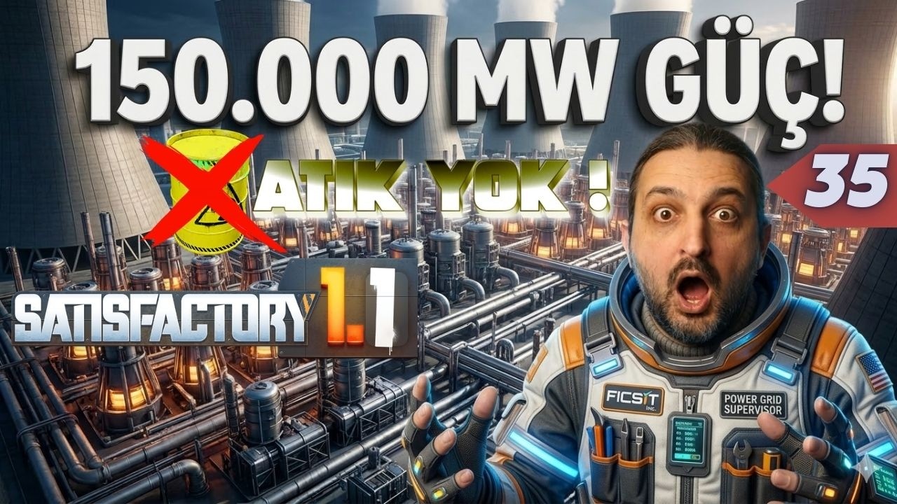 Sıfır Atık 150.000MW Elektrik Nükleer Santral ! | Satisfactory Türkçe Rehber l Bölüm 35