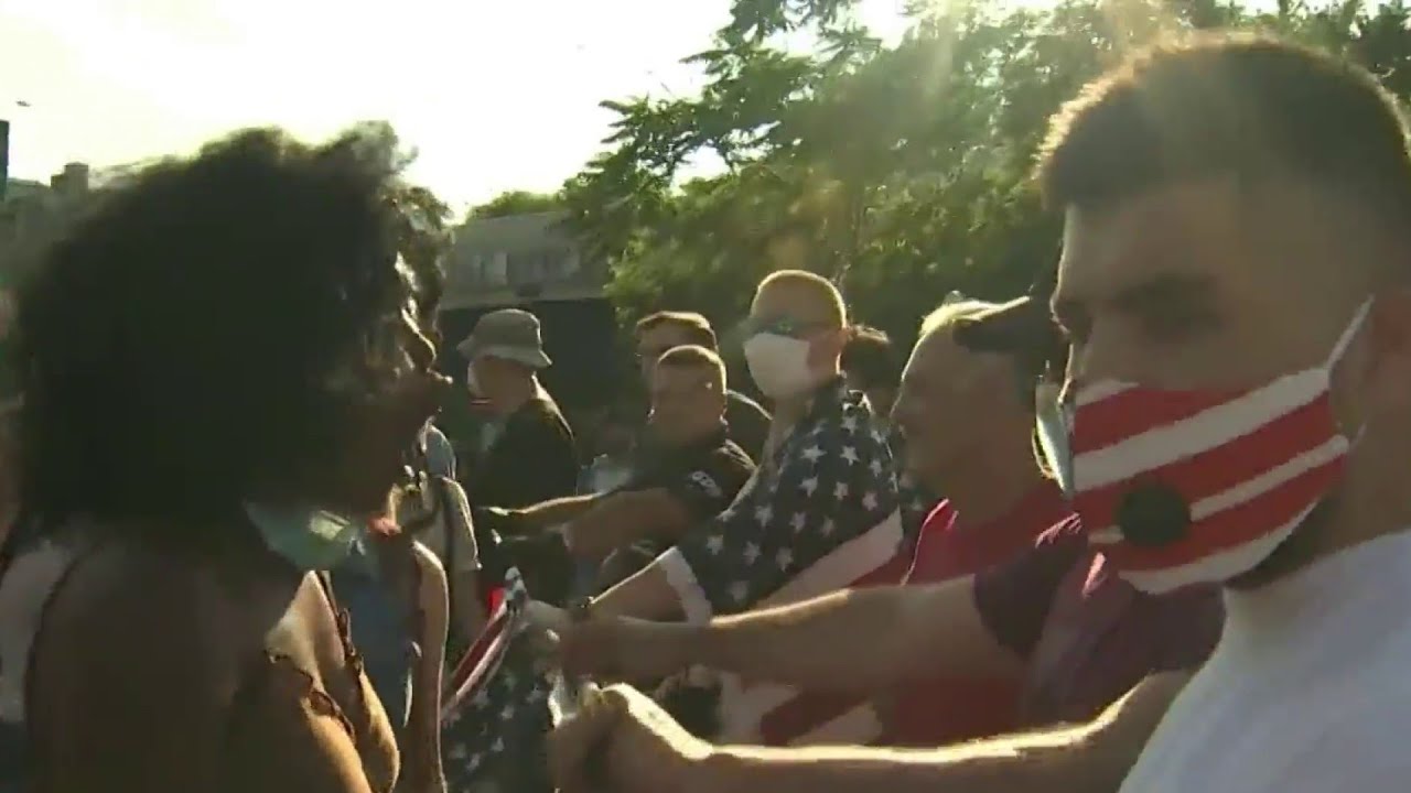 Black Lives Matter, Blue Lives Matter Protesters Square off in Brooklyn | NBC New York
