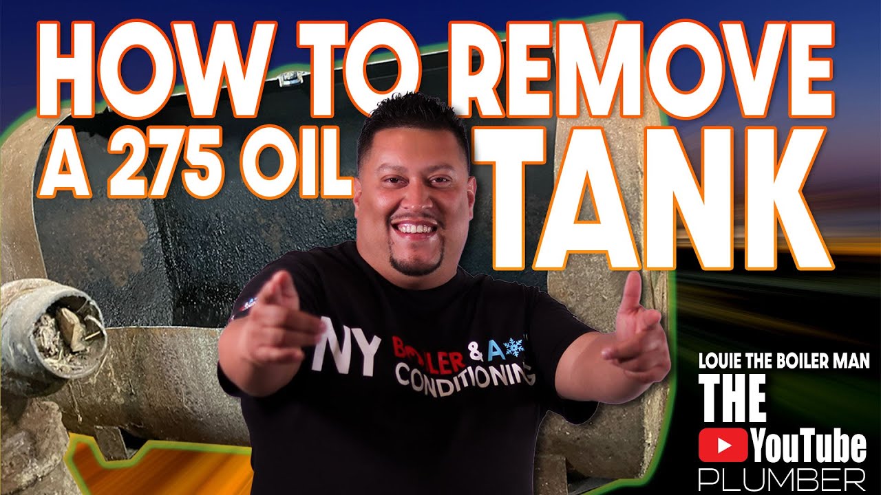 How To Remove A 275 Oil Tank From a Basement // Como Remover Un Tanque De Aceite Del Sotano.