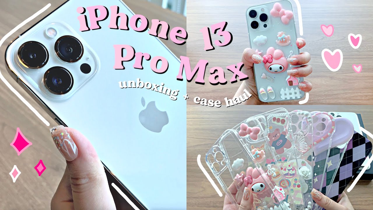 unboxing 🧸 iPhone 13 Pro Max 📱 Silver 256GB + case haul 🦋 (with link) *aesthetic* | malaysia