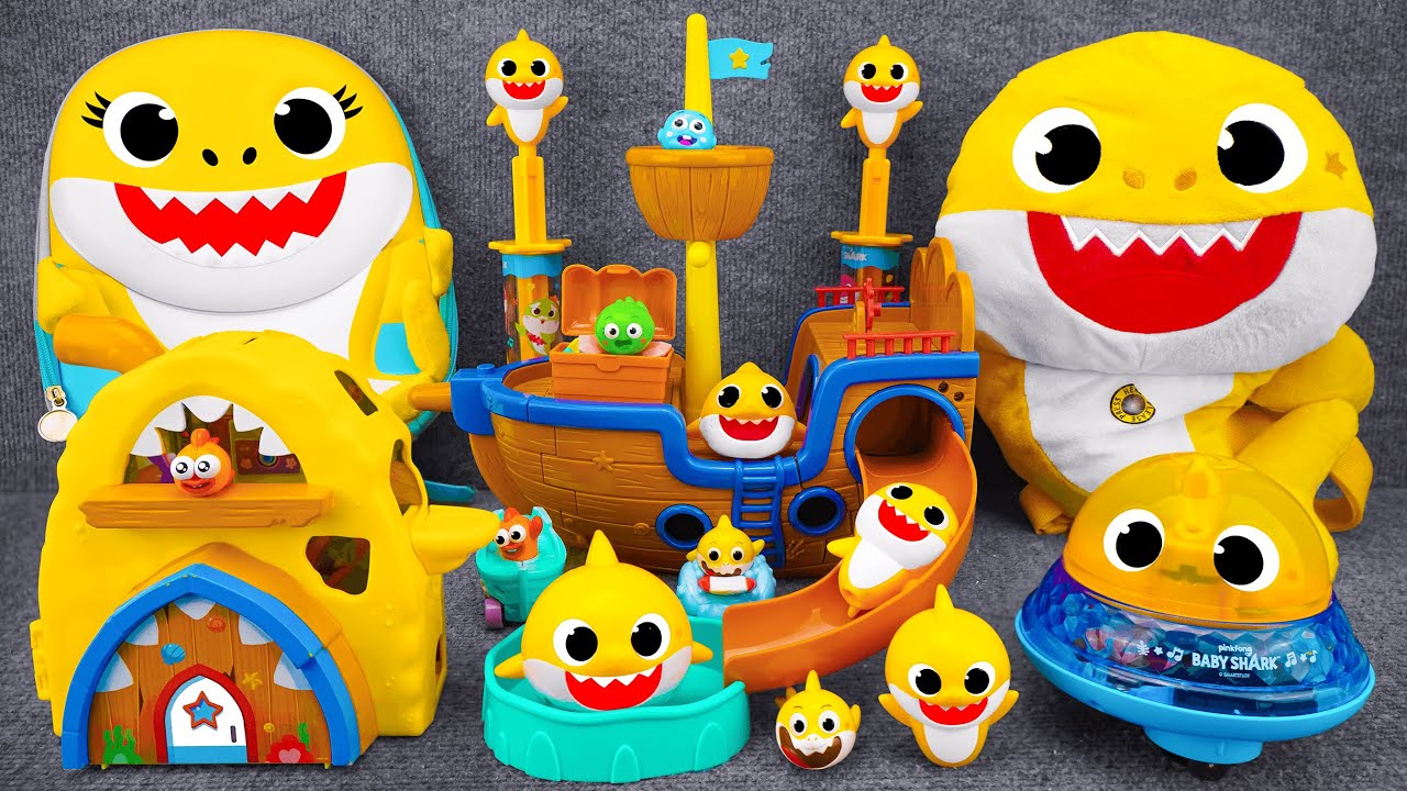 BABY SHARK Collection✨Satisfying Baby Shark Pirate Ship Playset ASMR