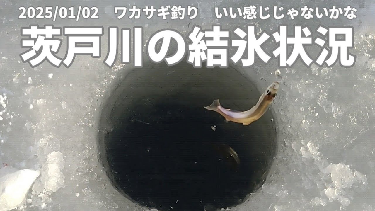 2025/01/02　ワカサギ釣り　いい感じ　茨戸川の結氷状況 188
