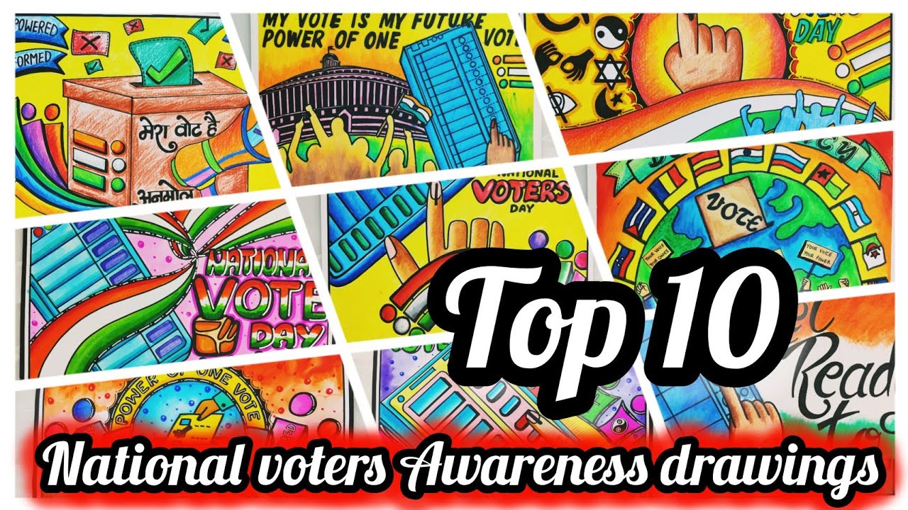 National voters day drawing/मतदाता जागरूकता ड्राइंग /voters awareness drawing/voter utsav