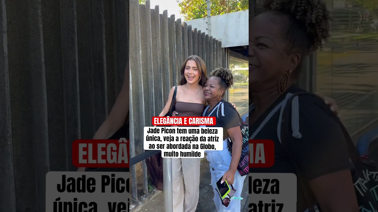 Jade Picon tem uma beleza &uacute;nica, veja a rea&ccedil;&atilde;o da atriz ao ser abordada na Globo, muito humilde.