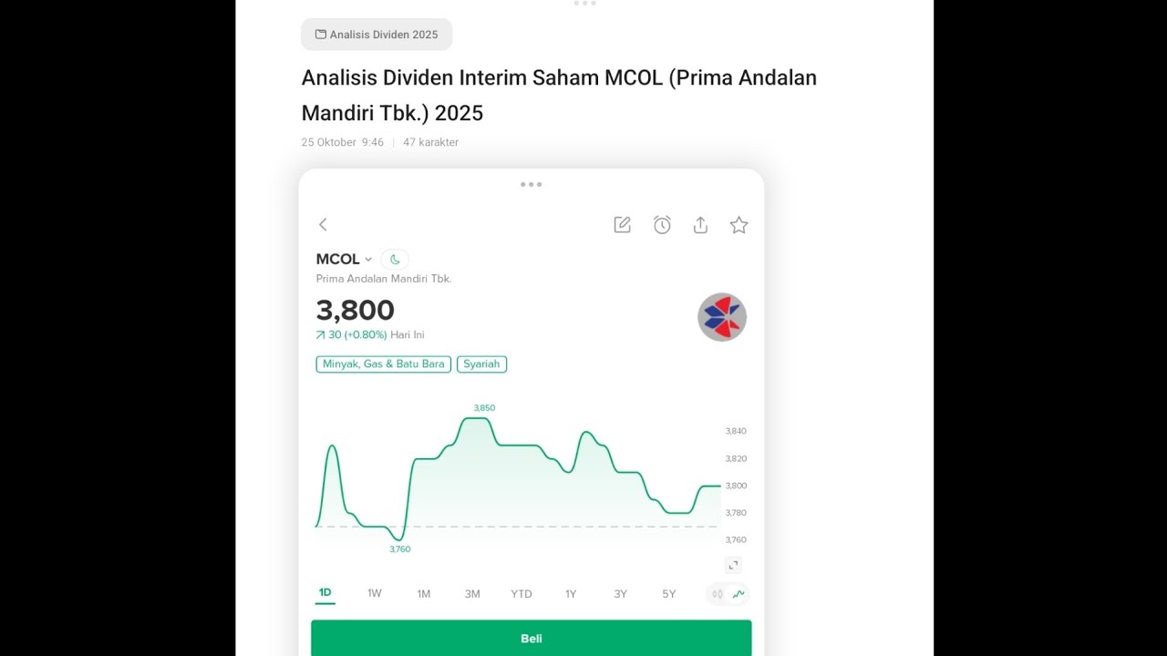 #Dividend Interim MCOL NOVEMBER 2025 #AnalisisSaham 🤑 #investasisaham