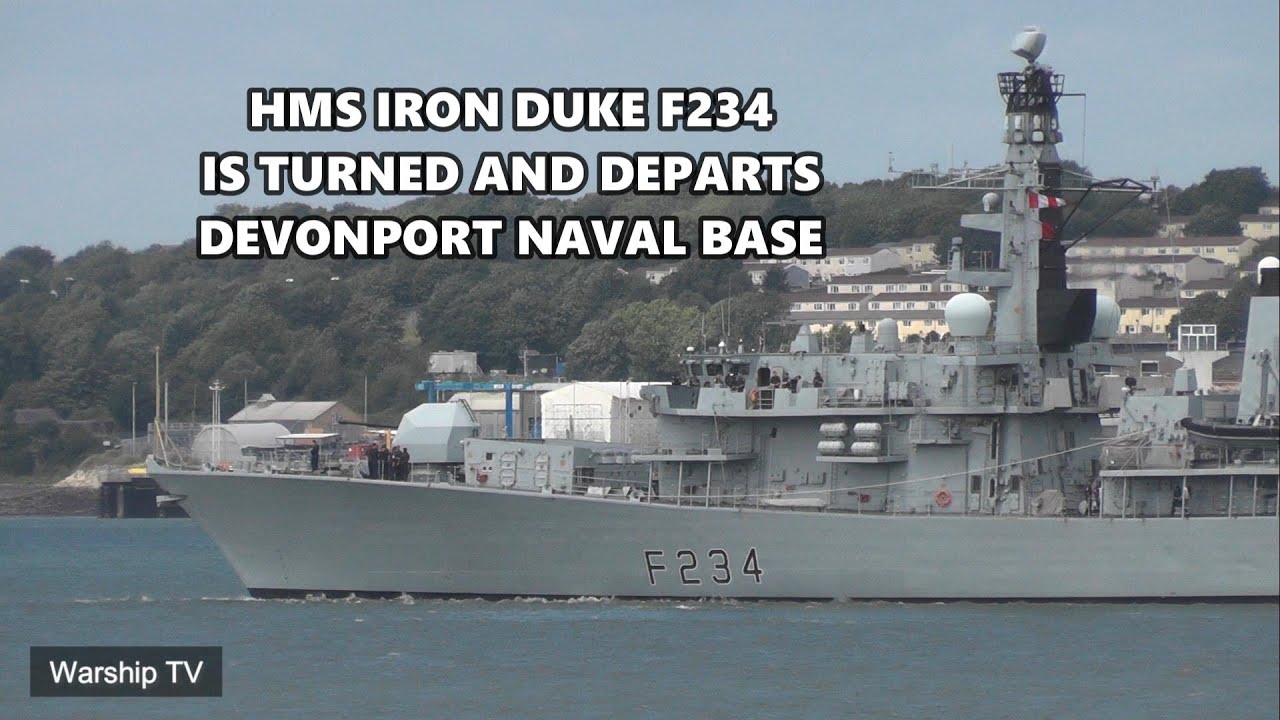 HMS IRON DUKE F234 IS TURNED AND DEPARTS DEVONPORT NAVAL BASE AT NORTH CORNER 27th June 2025