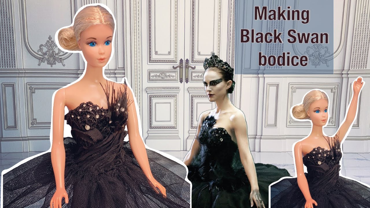 DIY Black Swan costume for Barbie Episode 1 | ❤️ Barbie becomes black swan 🦢
