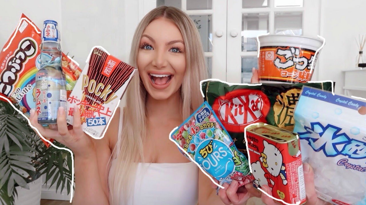 TRYING JAPANESE CANDY (日本のお菓子を試す)