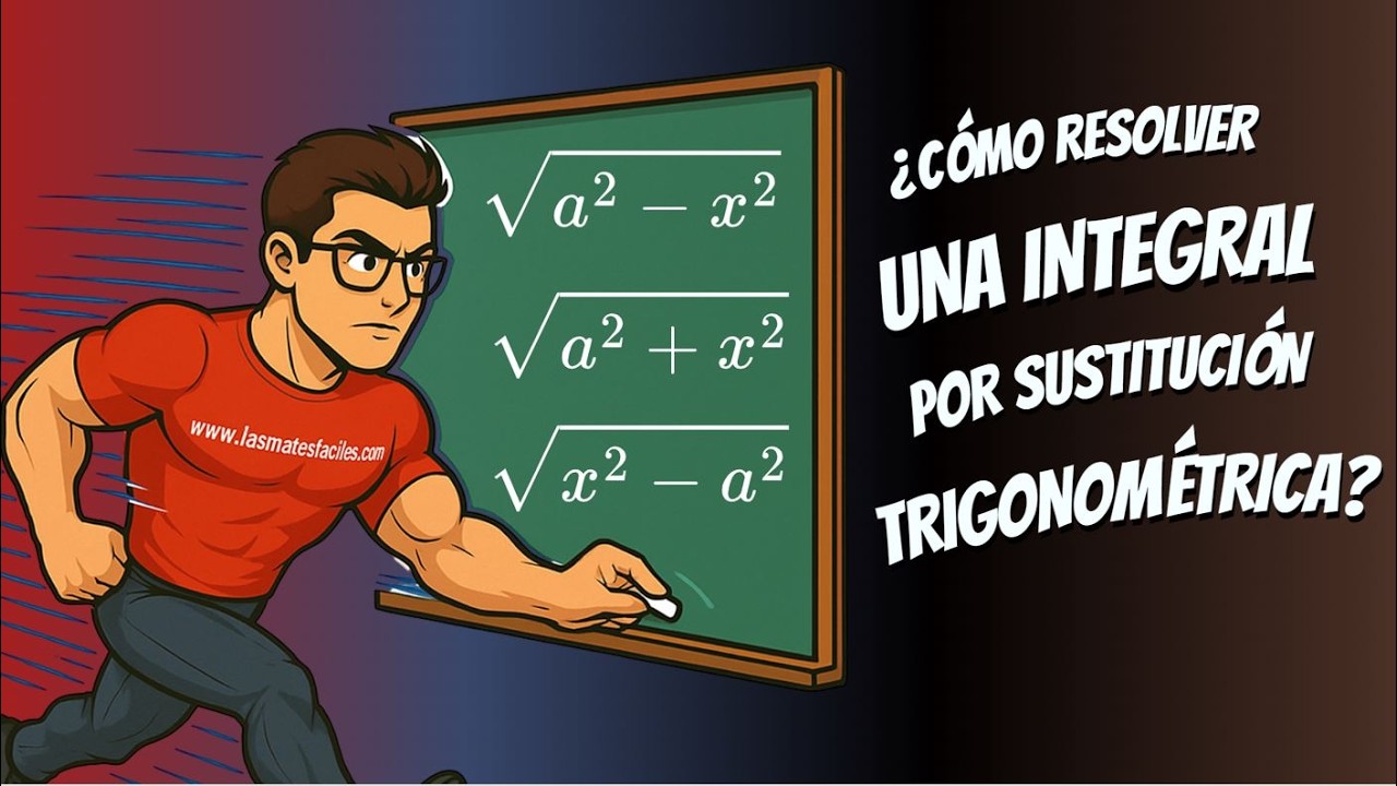 Integrales con SUSTITUCIÓN TRIGONOMÉTRICA | Explicación completa y ejemplo resuelto