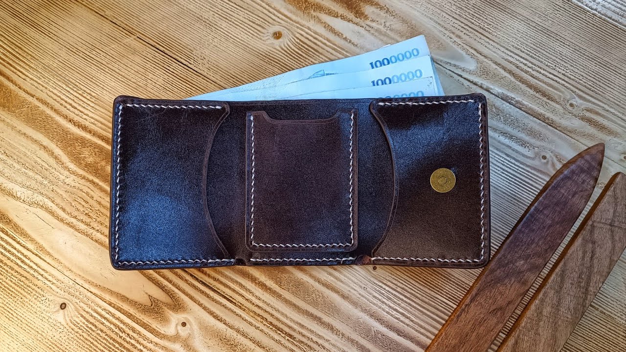 Make a Trifold leather wallet/ Unique Trifold leather wallet [free pattern]