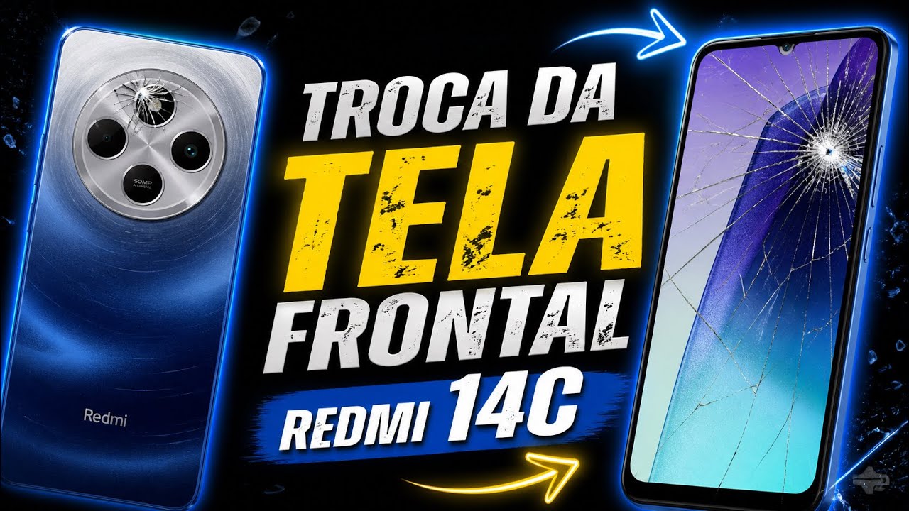 Como Trocar Tela Frontal e Lente da câmera 📷 Traseira do Redmi 14 C  👈