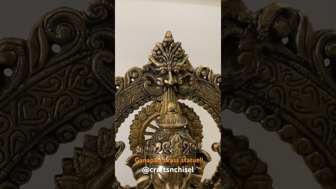 LORD GANESH BRASS IDOL - HANDCRAFTED GANPATI DECORATIVE STATUE FOR HOME DECOR - HOUSEWARMING GIFT