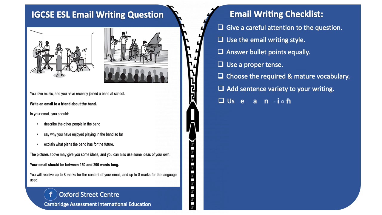 IGCSE ESL, Email Writing Checklist
