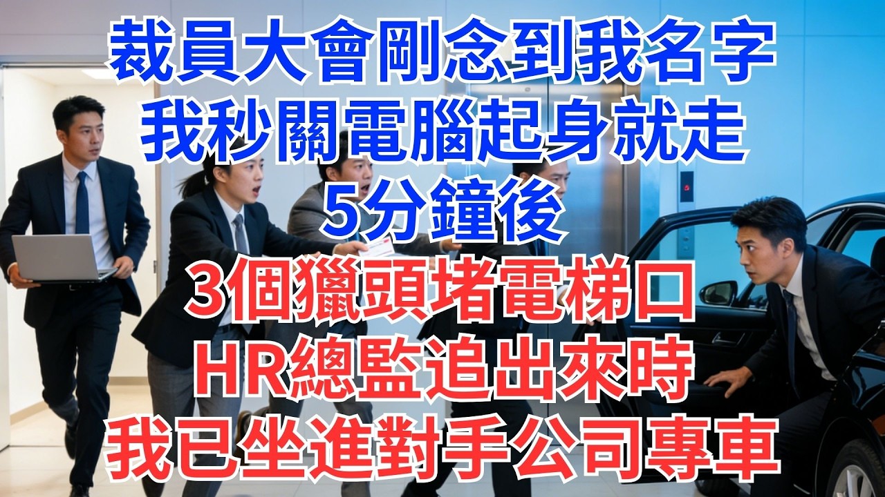 裁員名單剛唸到我，我立刻關機走人！5分鐘後3位獵頭在電梯口攔住我，HR總監衝出來時，我已經坐上競爭對手派來的車#為人處世#生活經驗#情感故事#职场