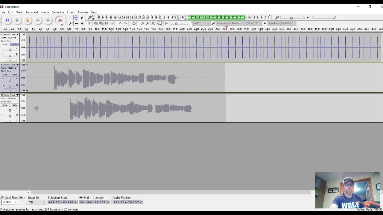 Audacity Lesson #1 - create a click track and 2 overdubs