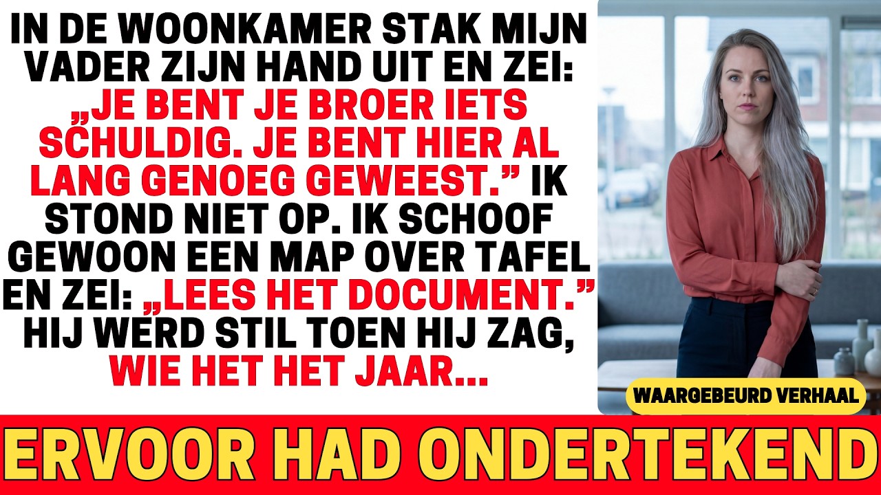 MIJN VADER ZEI DAT IK MIJN BROER “MOEST BETALEN” — MAAR TOEN HIJ OM BEWIJS VROEG, LIET IK HEM EEN...