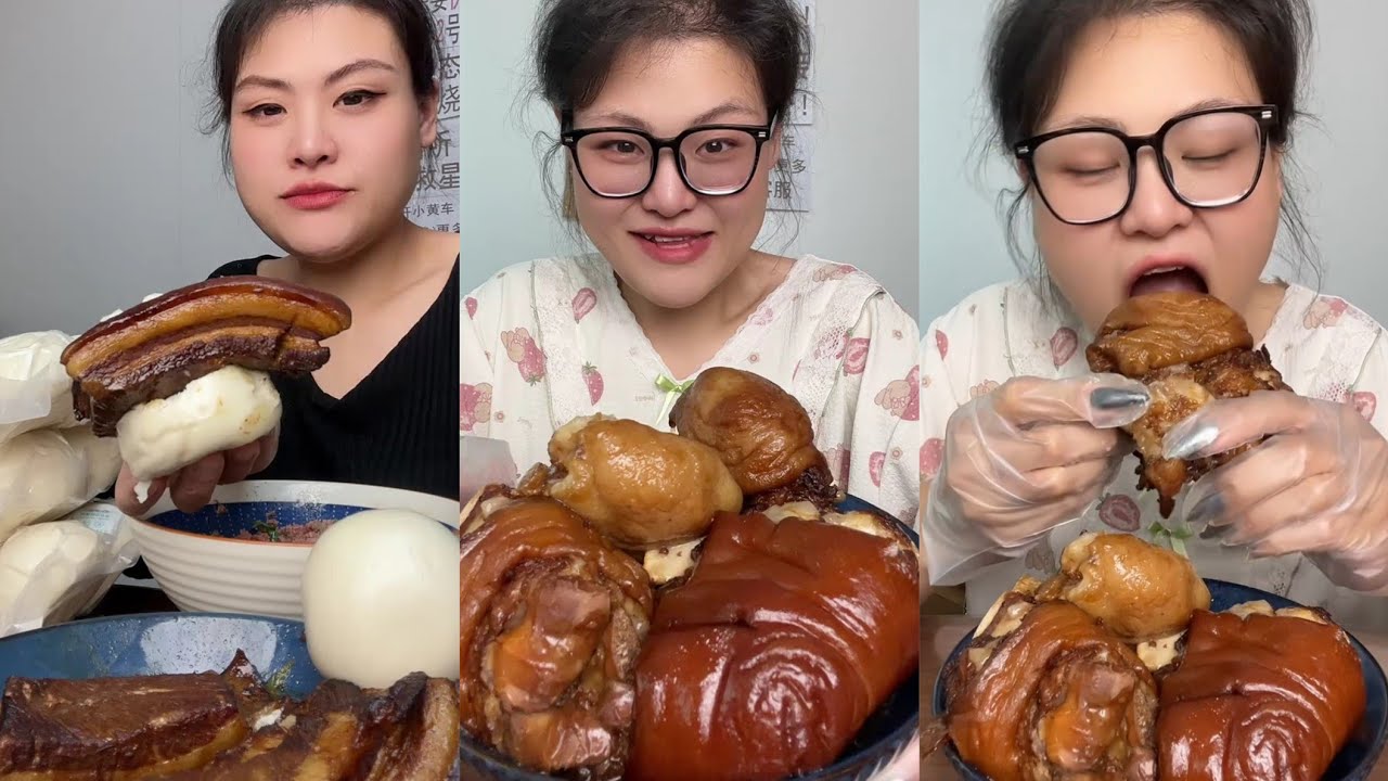 Yummy /Eating Challenges 🤤 Pork belly Spicy noodles 🍜😋 fired chicken 🍗#eatingshow #delicious #eat 