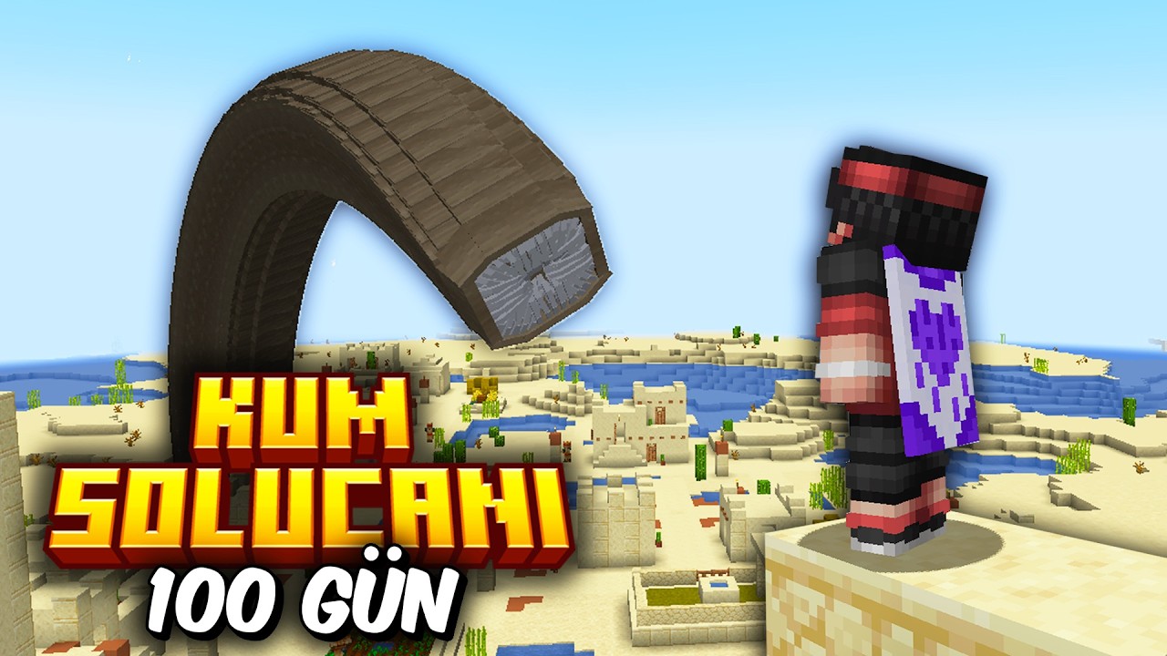 Minecraft Hardcore'da KUM SOLUCANINA Karşı 100 G&Uuml;N Hayatta kalabildim mi ?