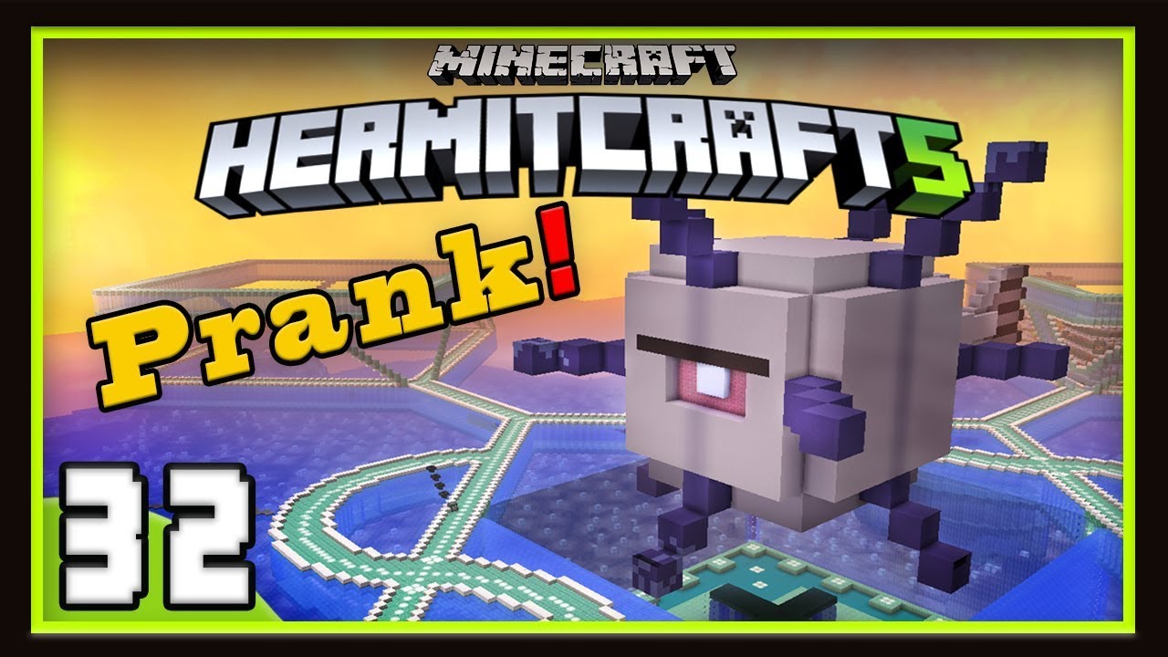 HermitCraft Season 5:  The Never Ending Elder Guardian Prank   (Minecraft 1.12)
