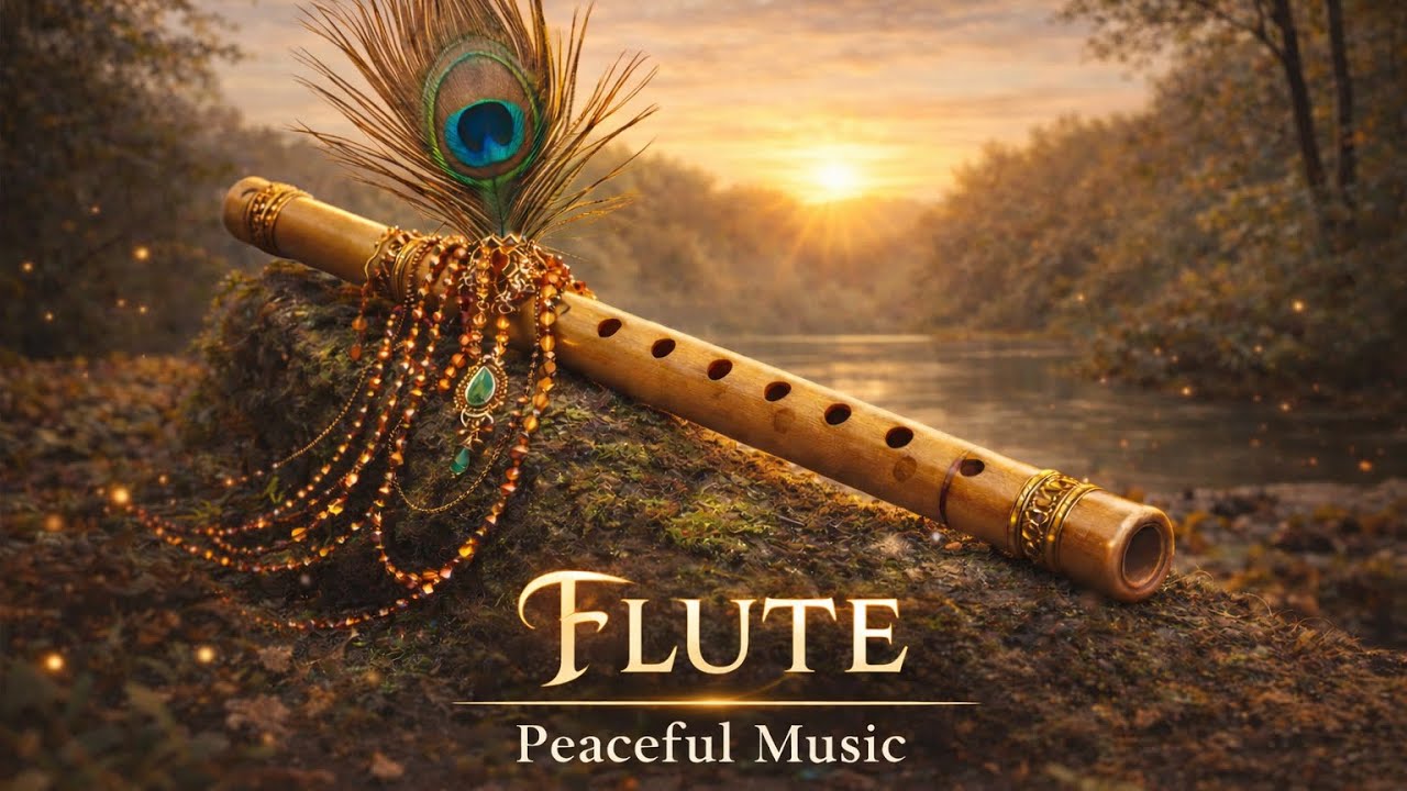 Shree Krishna Flute Music | Peaceful Sounds for Relaxing, Meditation, Deep Sleep & Stress Relief