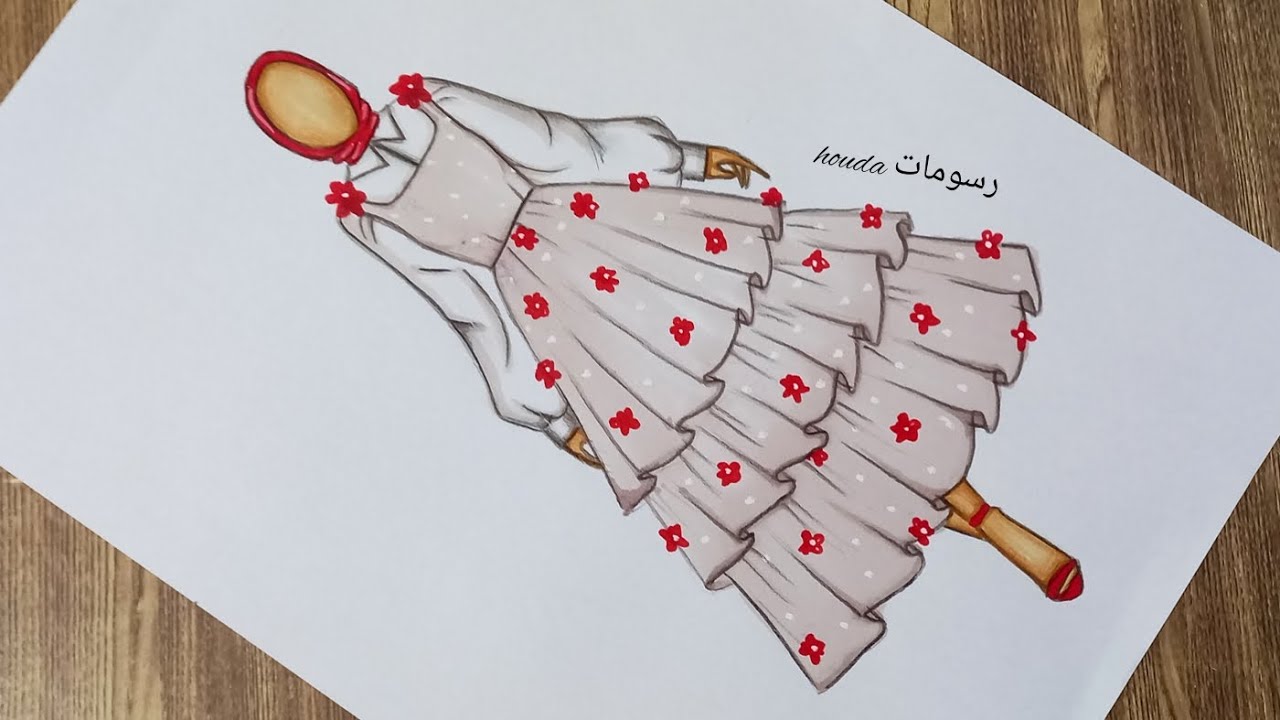 تعلم رسم أزياء محجبات بسهولة خطوة بحطوة/تعليم رسم أزياء سهلة جدا
