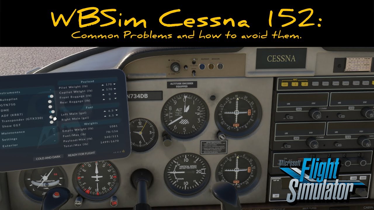 WBSim/JPLogistics C152: Common Problems and how to avoid them