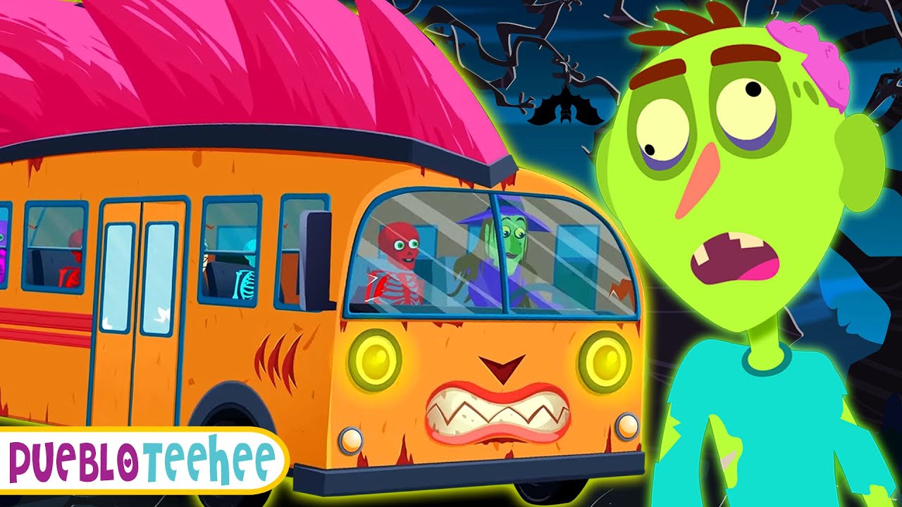 Pueblo Teehee | Ruedas en el autobús espeluznante | Canciones de Halloween para niños